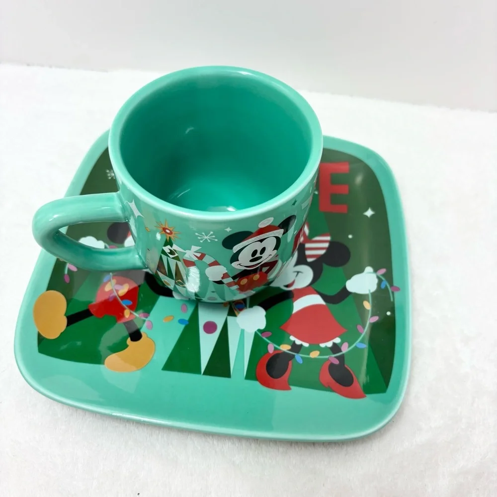 Disney Green Mickey‎ and Minnie Love Mug and Plate